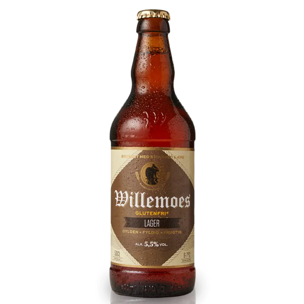 Willemoes Glutenfri Lager – fyldig, gylden øl med en frugtig eftersmag.
